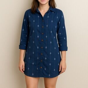 Duluth Trading Co Blue Shirt Dress